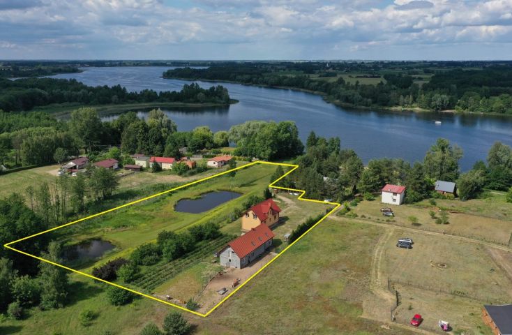 Duża posesja z dwoma stawami położona przy jeziorze Gopło - Na sprzedaż  dom  , działka rekreacyjna , domek rekreacyjny : Mielnica Duża
